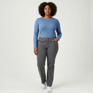 Eddie Bauer Curvy Fit Pants Women’s Khaki Grey Stretch. Size 16
